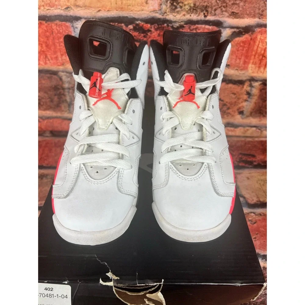 Nike Air Jordan 6 Retro (GS) 4Y White Infrared Shoes Sneaker‎ Jumpman 384665-123
